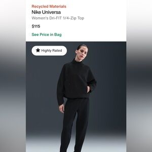 Nike Black Women's Quarter-Zip Bomber Pullover Jacket